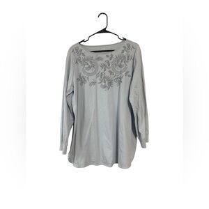 PureJillGray Embroidered Women's Top 100%cotton size X Large